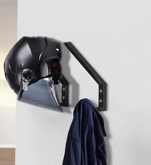 Motorcycle helmet and jacket wall hanger
