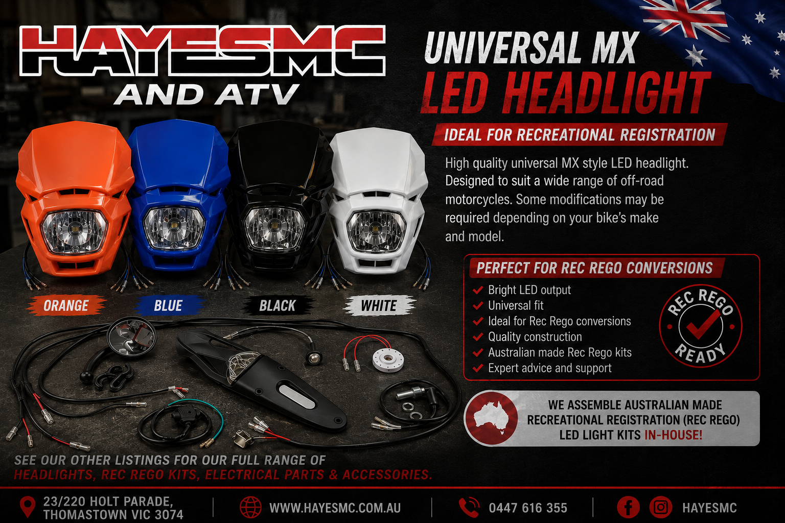 Rec Reg Kit AC & DC - WITH HEADLIGHT (Recreational registration)